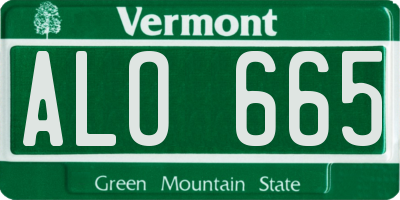 VT license plate ALO665