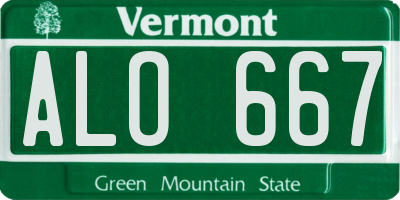 VT license plate ALO667