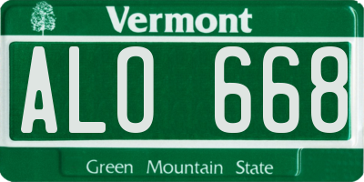 VT license plate ALO668