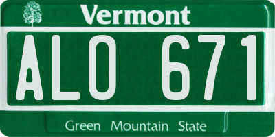 VT license plate ALO671