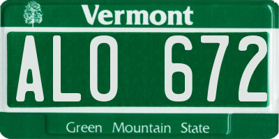 VT license plate ALO672