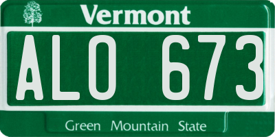 VT license plate ALO673