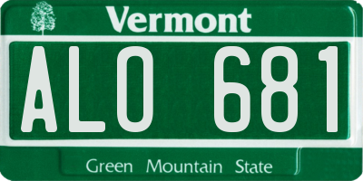 VT license plate ALO681