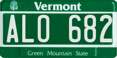 VT license plate ALO682