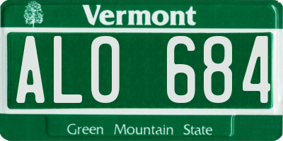 VT license plate ALO684