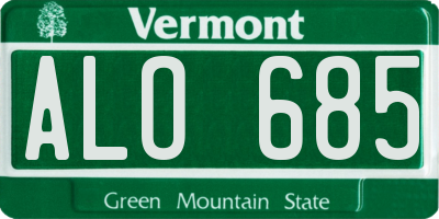 VT license plate ALO685
