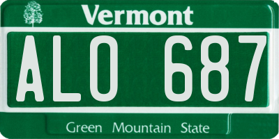 VT license plate ALO687
