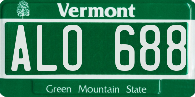 VT license plate ALO688