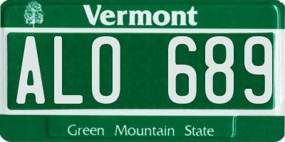 VT license plate ALO689