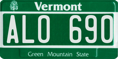 VT license plate ALO690