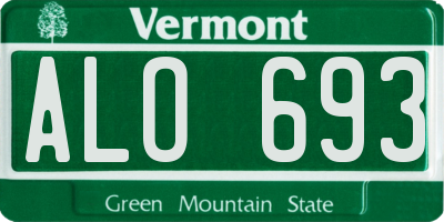 VT license plate ALO693