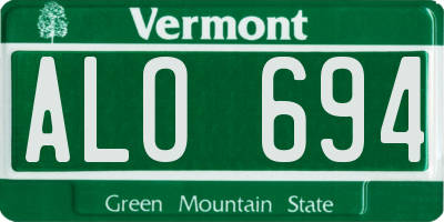 VT license plate ALO694