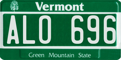 VT license plate ALO696