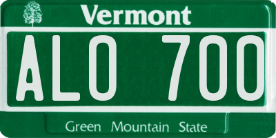 VT license plate ALO700
