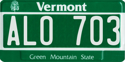 VT license plate ALO703