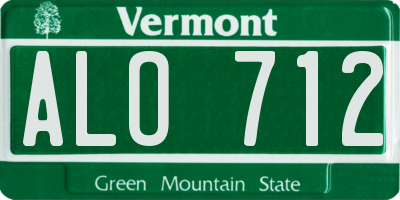 VT license plate ALO712