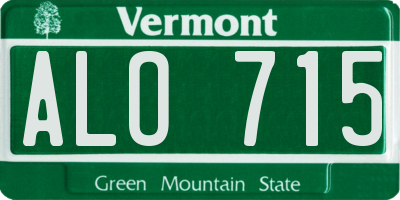 VT license plate ALO715