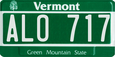 VT license plate ALO717
