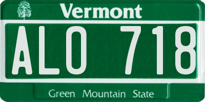 VT license plate ALO718