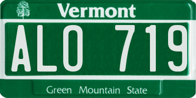 VT license plate ALO719