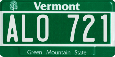 VT license plate ALO721