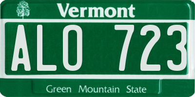 VT license plate ALO723