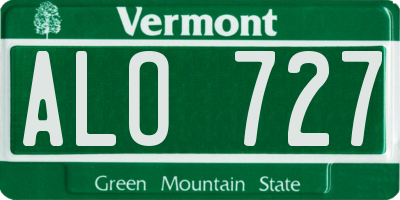 VT license plate ALO727
