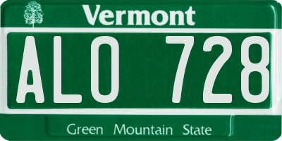 VT license plate ALO728