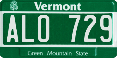 VT license plate ALO729