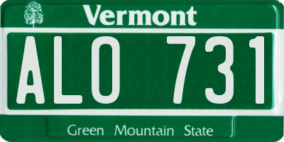 VT license plate ALO731