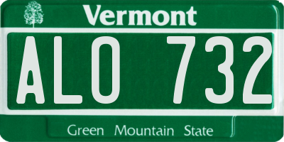 VT license plate ALO732