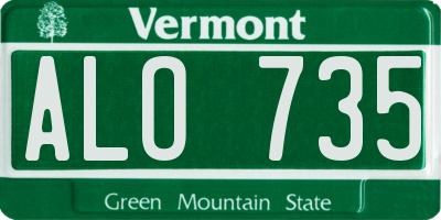 VT license plate ALO735