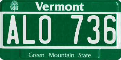 VT license plate ALO736