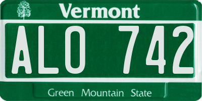 VT license plate ALO742