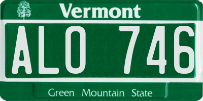 VT license plate ALO746