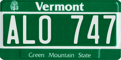 VT license plate ALO747