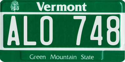 VT license plate ALO748