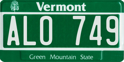VT license plate ALO749