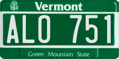 VT license plate ALO751