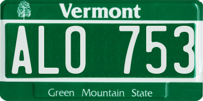 VT license plate ALO753