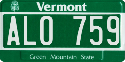 VT license plate ALO759