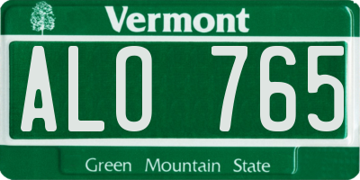 VT license plate ALO765