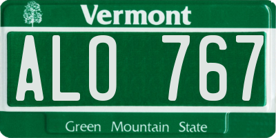 VT license plate ALO767