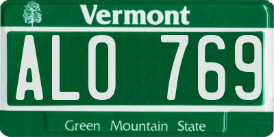 VT license plate ALO769