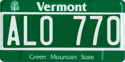 VT license plate ALO770