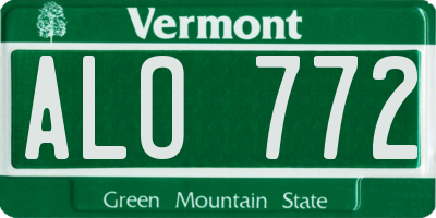 VT license plate ALO772