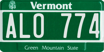 VT license plate ALO774