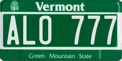 VT license plate ALO777