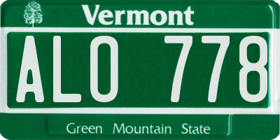 VT license plate ALO778