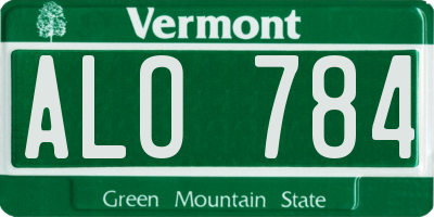 VT license plate ALO784